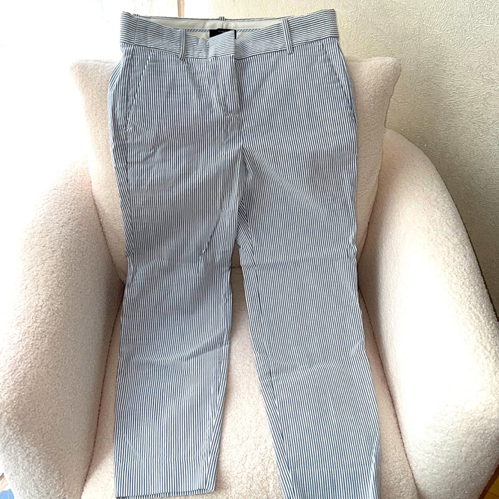 JCrew Pinstripe ankle length cotton pants